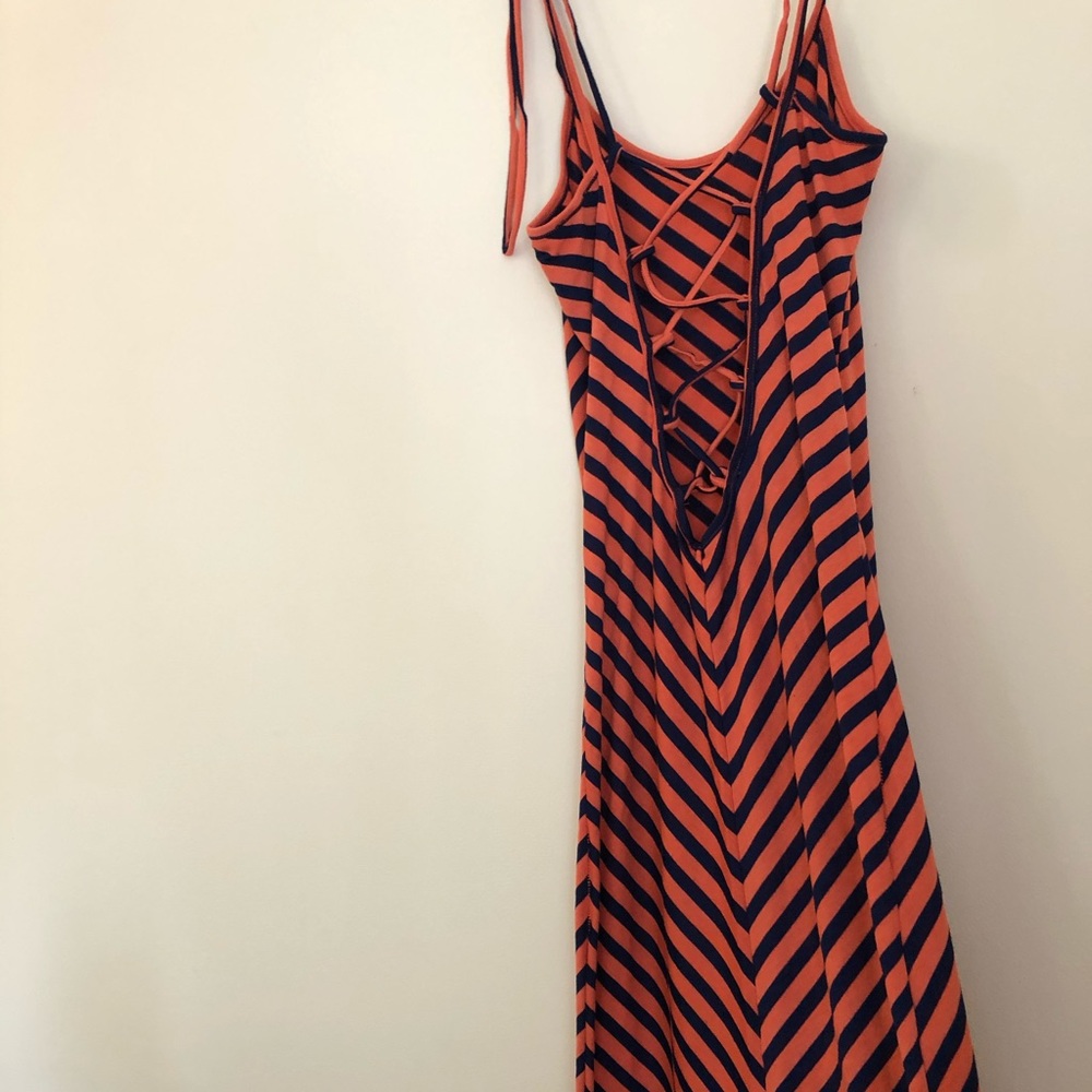 Striped Tie-Back Maxi Dress
